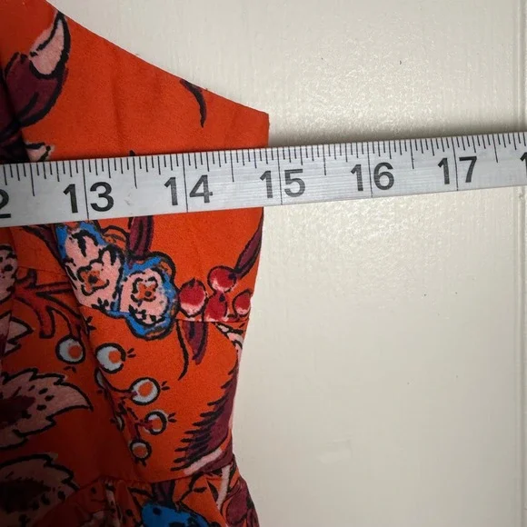 Rhode for Target XS Orange Floral Print‎ Sleeveless Tiered Maxi Dress Casual - Picture 6 of 8
